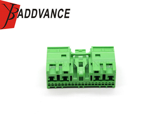 Automotive Green Color PBT GF15 Unsealed Female 24 Pin Connector For Cars